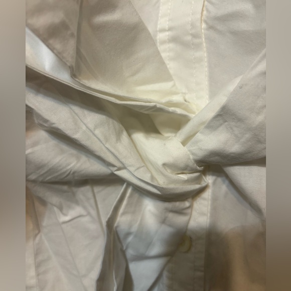 TRINA TURK Designer White Cotton Button Down with Tie Detail - Picture 6 of 11